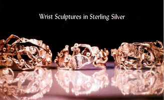 Wrist sculptures in Sterling Silver